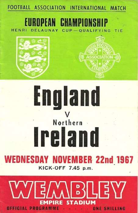England v Northern Ireland 1967 European Cup Qualifying Round Match Programme