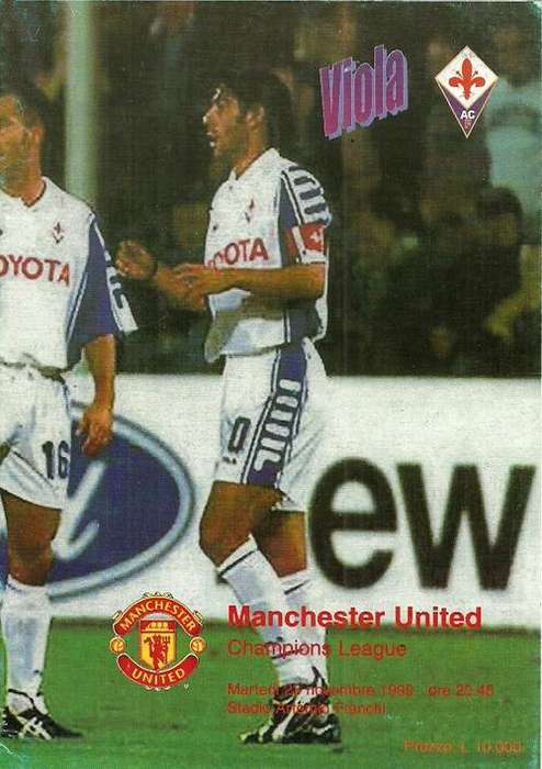 Fiorentina ( Italy ) v Manchester United 1999/00 Champions League 2nd Group Stage Match Programme