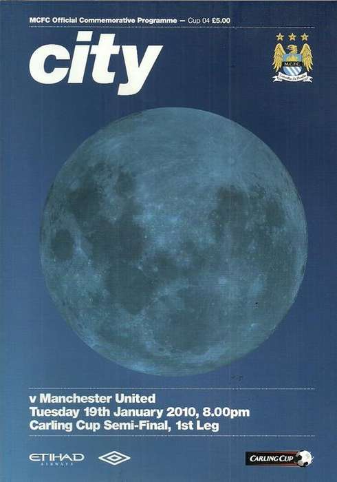Manchester City v Manchester United 2009/10 League Cup Semi Final, 1st Leg Match Programme