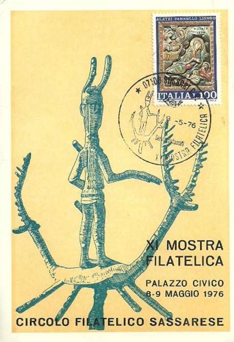 1976 XI Mostra Filatelica, Circolo Filatelico Sassarese - Italy Maximum Card