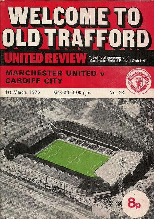 Manchester United v Cardiff City 1974/75 Division 2 Match Programme