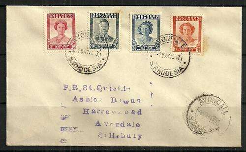 Southern Rhodesia - 1947 Victory Issue Full Set on Letter Addressed to Avondal,Salisbury