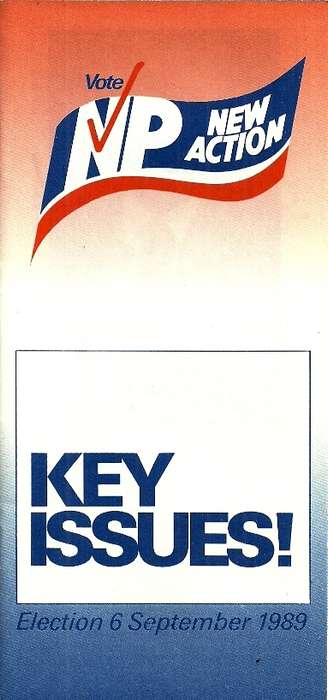 South African National Party - 1989 Key Issues !  Brochure
