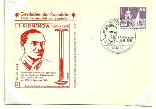 East Germany - 1983 History of Space Travel from Rocket to Sputnik Cover # 36