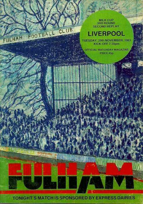 Fulham v Liverpool 1983/84  League Cup 3rd Round, 2nd Replay Match Programme