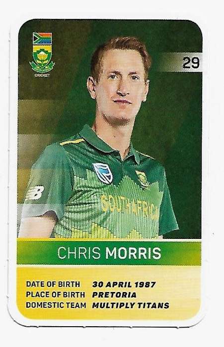 2019 Pick n Pay Cricket Super Cards - Chris Morris Card # 29