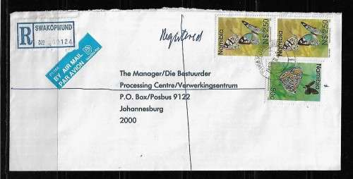 Namibia - 1996 Registered Letter Posted to South Africa