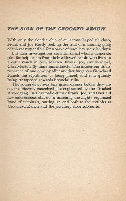 THE HARDY BOYS Issue # 19 : The Sign of the Crooked Arrow by Franklin W. Dixon ( Hard Cover )