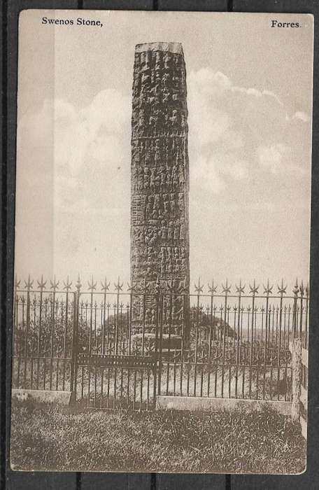 Swenos Stone, Forres - United Kingdom Vintage Postcard