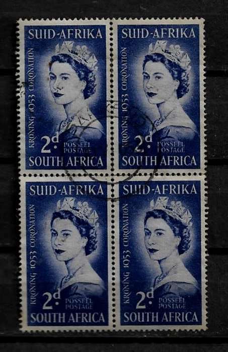 South Africa - 1953 Coronation of QEII Block of Stamps Fine Used