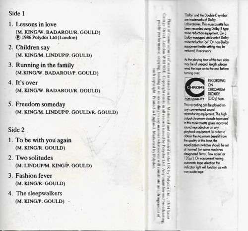 Level 42 - Running in The Family Cassette Tape - UK Edition