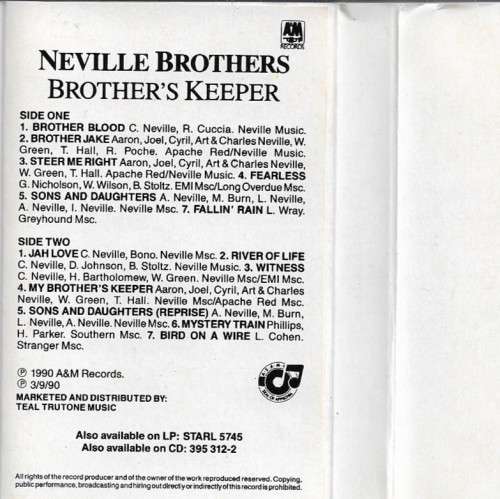 Neville Brothers - Brother`s Keeper Cassette Tape