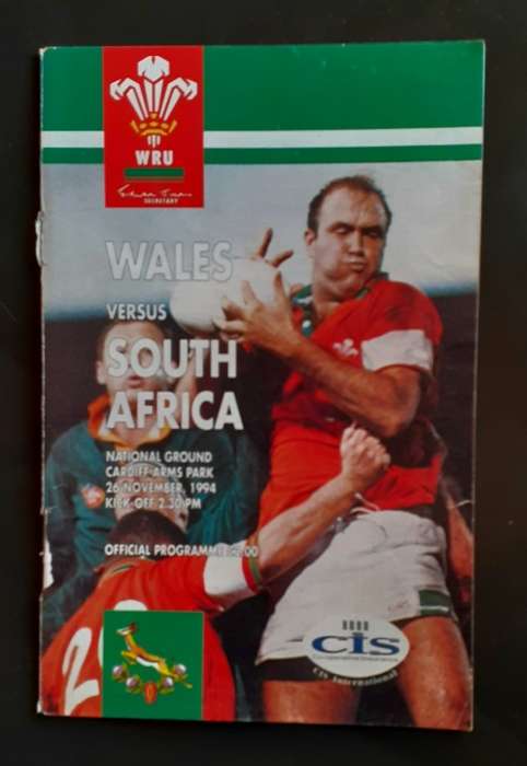 Wales vs South Africa 1994 Test Match Programme