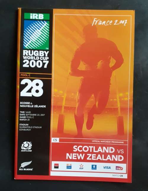 Scotland vs New Zealand 2007 Rugby World Cup Group Stage Match Programme