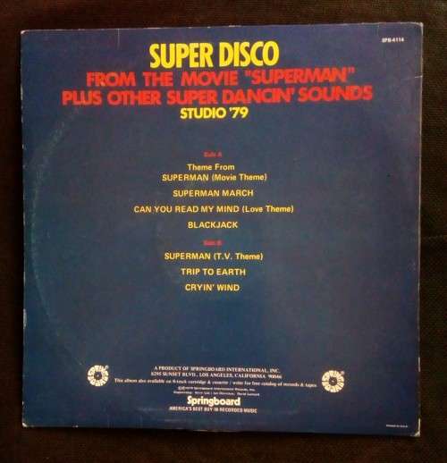 Studio `79 - Super Disco From The Movie Superman LP Vinyl Record - USA Pressing
