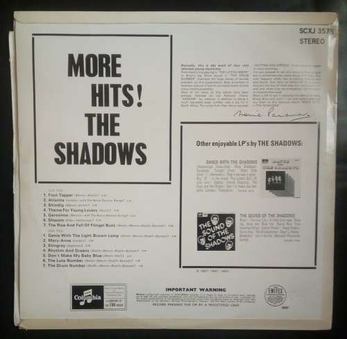 The Shadows - More Hits!  LP Vinyl Record