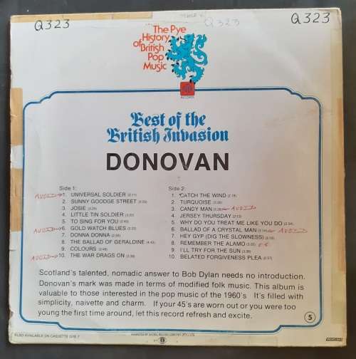 Donovan - Best of The British Invasion LP Vinyl Record