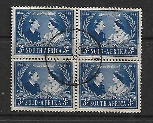 Union of South Africa - 1948 Silver Wedding Block of 4 Stamps VFU