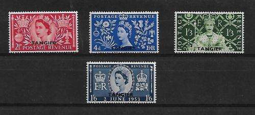Tangier - 1953 QEII Coronation Full Set of 4 Stamps - MH