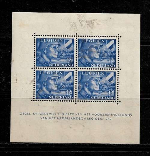 Netherlands - 1942 Netherlands Legion Fund Block Sheet of 4 Stamps MH