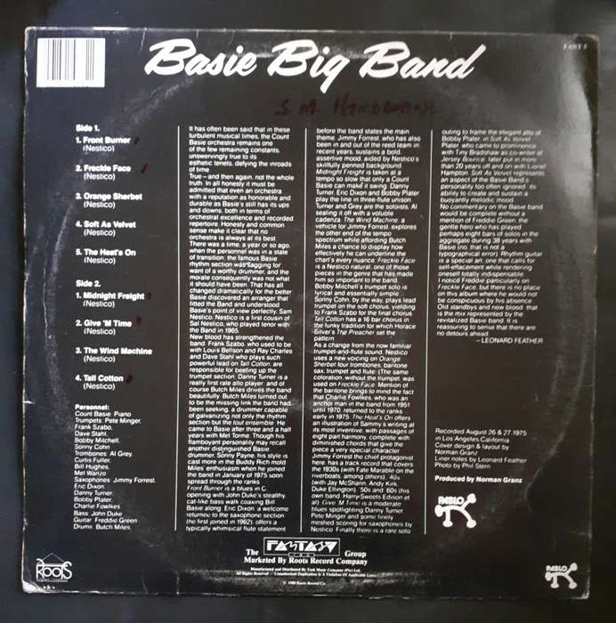 Count Basie - Basie Big Band LP Vinyl Record