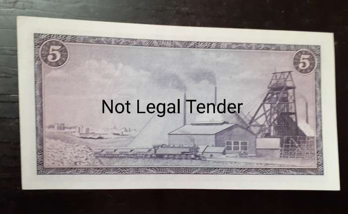 South Africa Five Rand TW de Jongh Bank Note - UNC