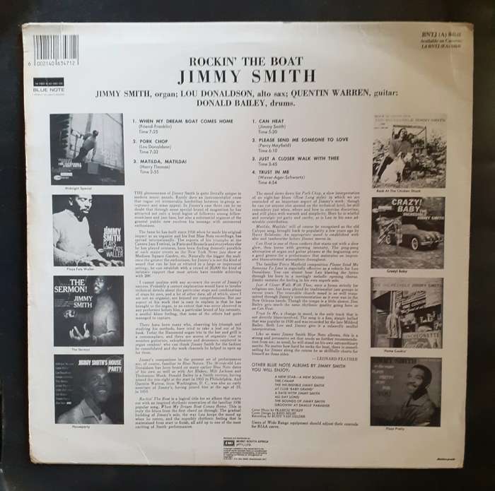 Jimmy Smith - Rockin` The Boat LP Vinyl Record