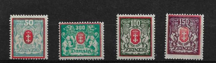 Danzig (Germany) - 1923 Full Set of 4 Stamps MH