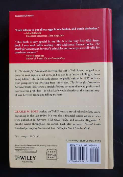 The Battle For Investment Survival by Gerald M. Loeb (Hardcover)