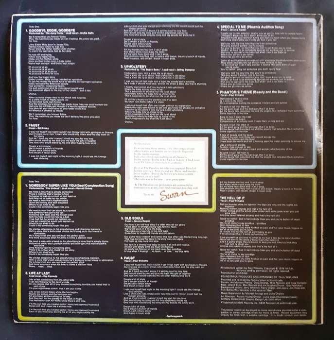 Phantom of The Paradise (Original Soundtrack Recording) LP Vinyl Record