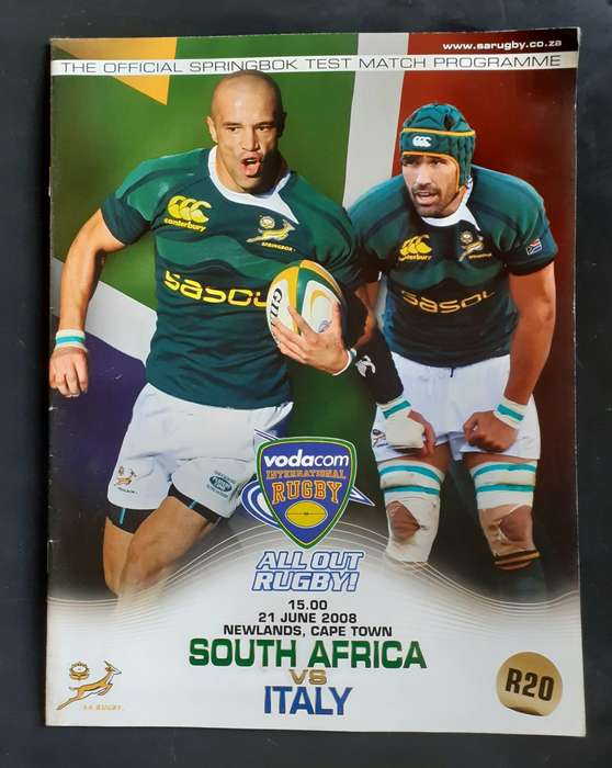 South Africa vs Italy 2008 Test Match Programme