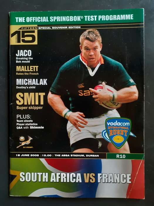 South Africa vs France 2005 1st Test Match Programme