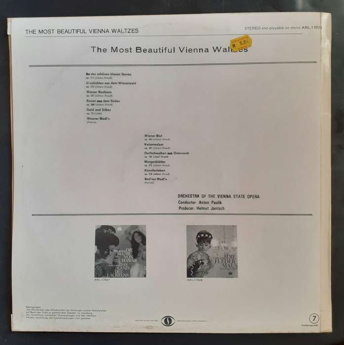 The Most Beautiful Vienna Waltzes LP Vinyl Record - Germany Pressing