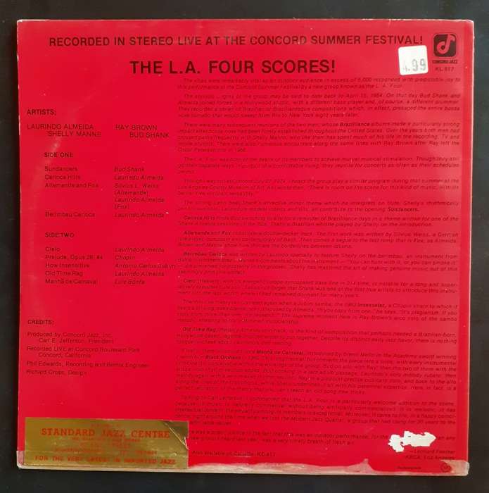 The L.A. Four Scores - The Concord Jazz Series LP Vinyl Record