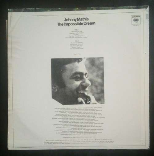 Johnny Mathis - The Impossible Dream LP Vinyl Record - USA Pressing
