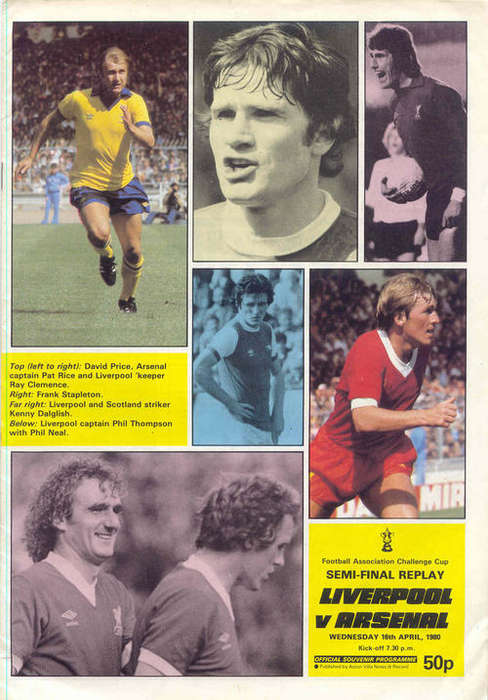 ARSENAL v LIVERPOOL 1980 FA CUP SEMI FINAL REPLAY OFFICIAL MATCHDAY PROGRAMME