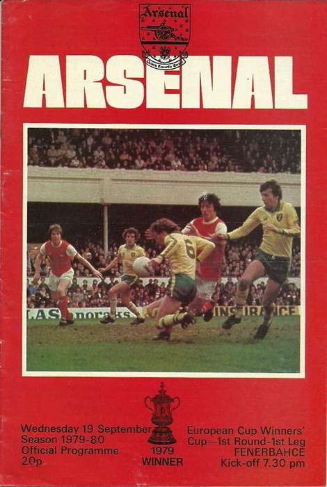 Arsenal v Fenerbahce ( Turkey ) 1979/80 European CWC 1st Rnd Match Programme