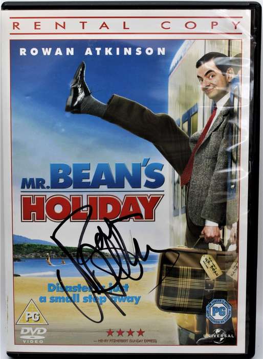 MR BEAN - Corgi Mini & Signed Rowan Atkinson DVD with Certificate of Authenticy! - Bean's Holiday