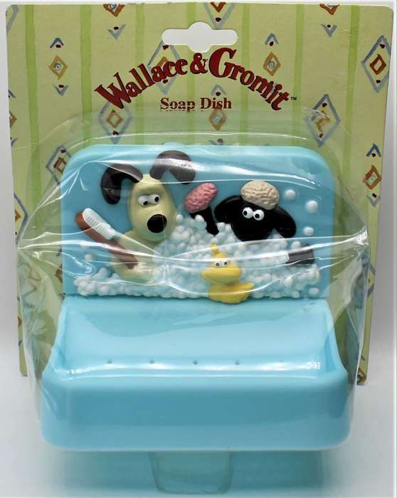 Wallace & Gromit - Soap Dish, 2x Soap & holder & Soap-On-A-Rope