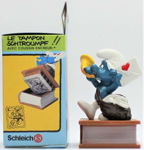 54401 - SCARCE! Postman Smurf Ink Stamp and Pad - Boxed