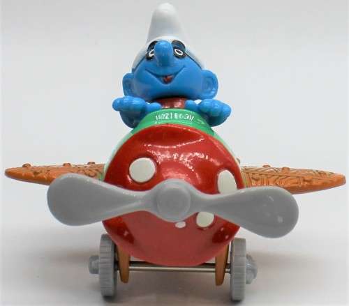 Smurf - Ideal Diecast Smurf Pilot and Plane - Licensed Peyo Product 1996