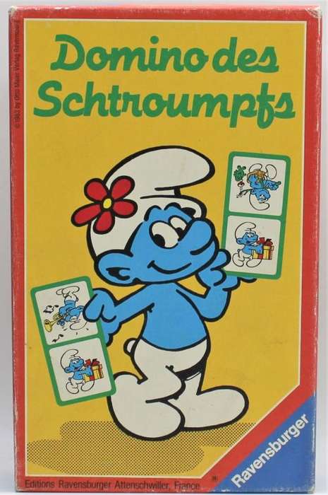 Smurf - Vintage 1983 Scarce Smurf Domino Set - Complete in Box