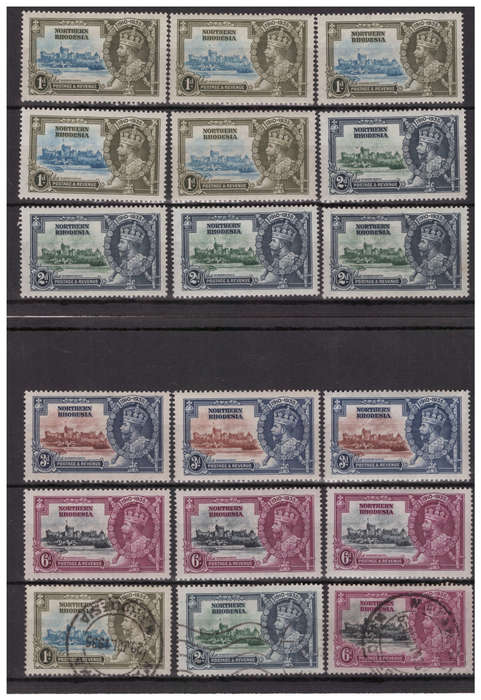 Northern Rhodesia - 1935 Jubilee & 1937 Coronation Sets - Singles & Blocks - Mint & Used