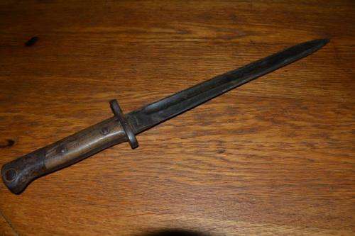 Portuguese 1904 Mauser Bayonet. Blade is sharpened and missing the Scabbard.