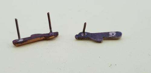 Rhodesian BSAP Commissioner's Bronze and Silver batons for bravery. One pin broken.