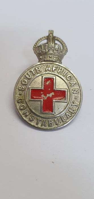 South African Constabulary W/M Cap Badge worn by Medical Branch. Owen 1858.