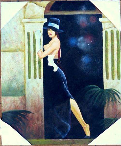 CHARMING PICTURE,MIX MEDIA ON CANVAS. BY M.HAROLD