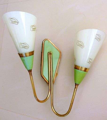 RETRO WALL LIGHTING ,ORIGINAL GLASS SHADES,SWITCH...