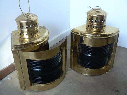 Pair of Brass Ship Lanterns