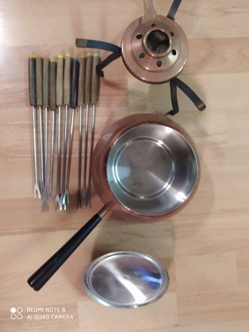 Spring Culinox copper fondue set made in Switzerland. Please read description